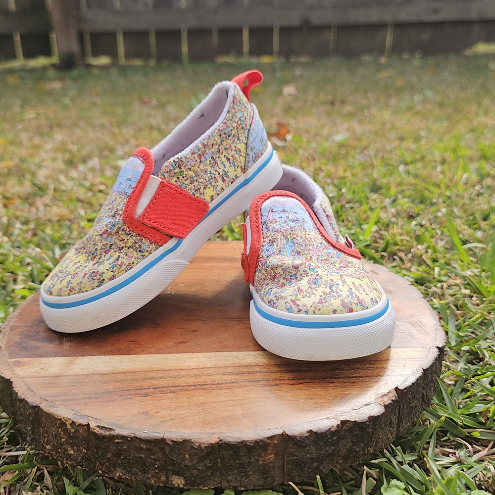 Vans x Where's Waldo? Toddler Classic Slip-On V shoes